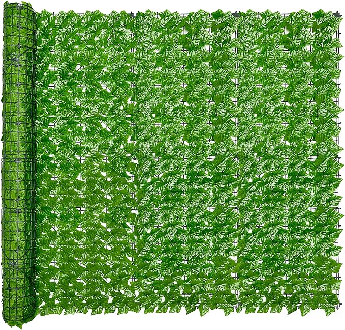 Bybeton 60" x 120" Artificial Ivy Privacy Fence Screen, UV Protected Faux Ivy Privacy Fence Roll, 50 Sq. Ft. Dense Greenery Wall Panels for Outdoor Patio, Garden, Balcony and Backyard Decor