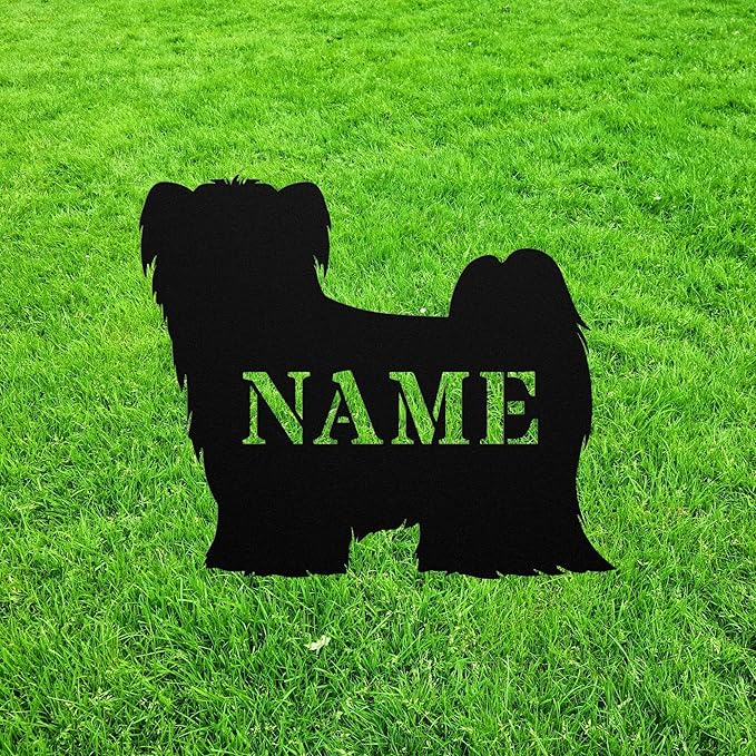 Biewer Yorkshire Yard Statue Stake,Custom Biewer Outdoor Garden Art Decor,Memorial Remembrance Sculpture Outdoor Silhouette for Yard Garden Porch Lawn Grassland Park Farm Flowerpot Decor.