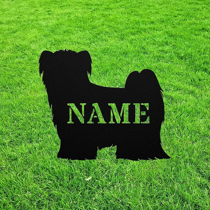 Biewer Yorkshire Yard Statue Stake,Custom Biewer Outdoor Garden Art Decor,Memorial Remembrance Sculpture Outdoor Silhouette for Yard Garden Porch Lawn Grassland Park Farm Flowerpot Decor.