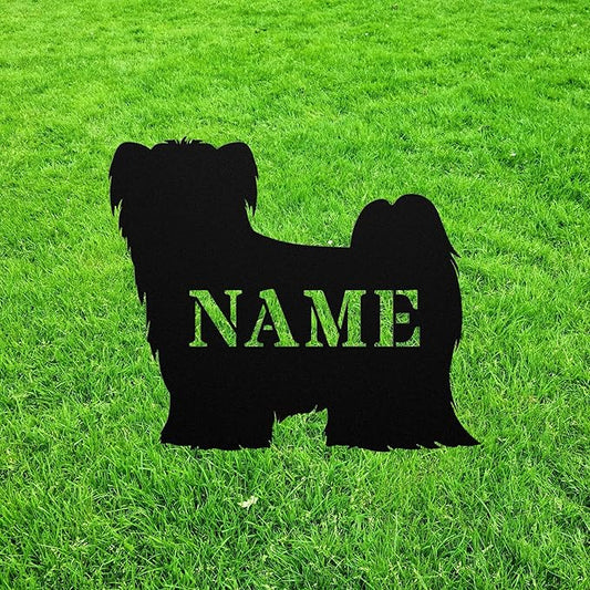 Biewer Yorkshire Yard Statue Stake,Custom Biewer Outdoor Garden Art Decor,Memorial Remembrance Sculpture Outdoor Silhouette for Yard Garden Porch Lawn Grassland Park Farm Flowerpot Decor.