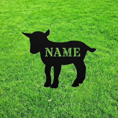 Pygmy Goat Yard Statue Stake,Custom Metal Outdoor Garden Art Decor,Memorial Remembrance Sculpture Figurine Figure Silhouette for Yard Garden Porch Lawn Grassland Park Farm Flowerpot Decor.