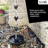 U-nitt Rain Chain Water Collection for Gutters Rainwater Catcher & Diverter, 8.5 FT Chains for Outside Garden, Multi Color Cups, Roof Downspout, Works with Heavy Rain, w/Gutter Clip for Rainchains