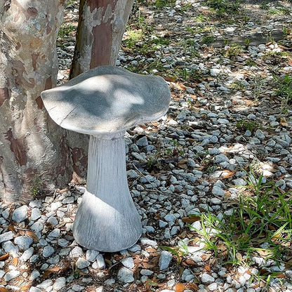 Zeckos Mushroom Statue 17 inches High, Large Magnesium Oxide Garden Sculpture, Indoor Outdoor Yard Decor, Rustic Art Accent, Weather-Resistant, Heavy Duty Decorative Ornament