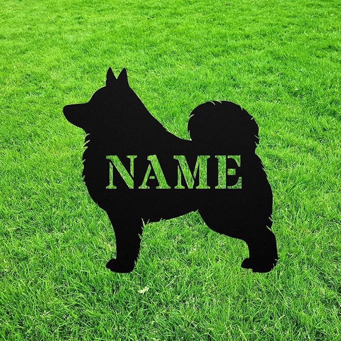 Personalized Keeshond Yard Statue Stake,Custom Keeshond Dog Outdoor Garden Art Decor,Memorial Remembrance Sculpture,Outdoor Statue for Yard Garden Porch Lawn Grassland Park Farm Flowerpot Decor.
