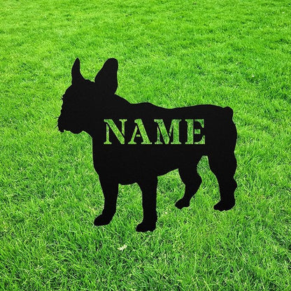 Personalized Frenchie Garden Statue Stake,Custom Frenchie Dog Outdoor Yard Art Decor,Memorial Remembrance Sculpture,Outdoor Statue for Yard Garden Porch Lawn Grassland Park Farm Flowerpot Decor.