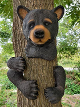 Bear Tree Decor Outdoor Scuplture Baby Bear Up a Garden Peeker Tree Hugger Garden Décor Bear Cub Resin Sculpture Howswarming Gifts