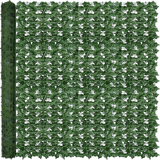 Odtory Artificial Ivy Privacy Fence Wall Screen: 72 x144 in UV-Anti Faux Greenery Backdrop Ivy Vine Leaf Hedges Fence Panels for Patio, Balcony, Garden, Backyard Indoor Outdoor Green Wall Decor