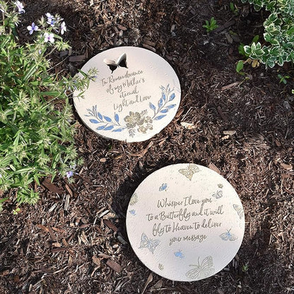 Pavilion - Whisper I Love You to A Butterfly and It Will Fly to Heaven to Deliver Your Message - 10 Inch Round Weather Proof Garden Stone