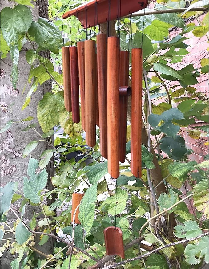 Large 65cm (25") 12 Tubes Double Antique Nature Bamboo Feng Shui Wind Chime Indoor Outdoor Wooden Melody Wind Bell