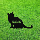 Personalized Russian Blue Cat Yard Statue Stake,Custom Metal Outdoor Garden Decor Memorial Remembrance Sculpture for Yard Garden Porch Lawn Grassland Park Farm Flowerpot Decor.