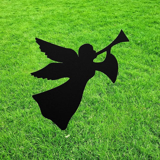 Angel Statue Figurine,Metal Sculpture Figure Stake,Garden Ornament Silhouette Yard Art,Garden Lawn Decor Gift for Yard Garden Porch Lawn Grassland Park Farm Flowerpot Decor.