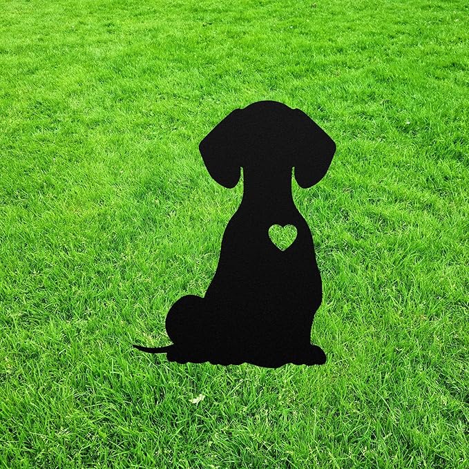 Smooth Dachshund Garden Statue Stake,Custom Dachshund Memorial Outdoor Yard Art Decor,Wind Chime Remembrance Sculpture for Yard Garden Porch Lawn Grassland Park Farm Flowerpot Decor.