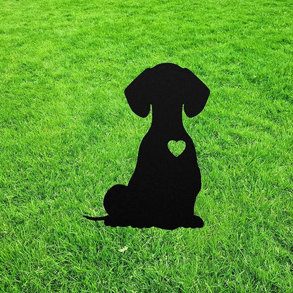 Smooth Dachshund Garden Statue Stake,Custom Dachshund Memorial Outdoor Yard Art Decor,Wind Chime Remembrance Sculpture for Yard Garden Porch Lawn Grassland Park Farm Flowerpot Decor.