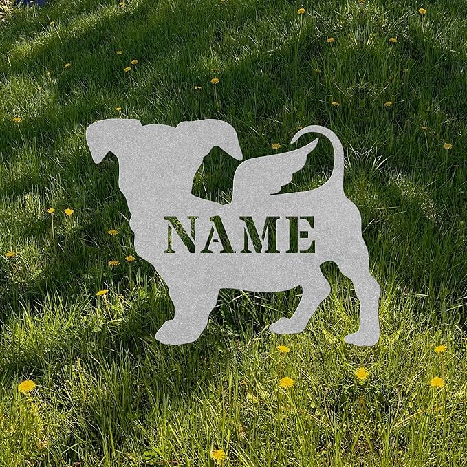 Chiweenie Angel Wings Statue Figurine For Garden Sign Memorial Ornament Metal Burial Bereavement Sympathy Gift Grave Marker for Yard Garden Porch Lawn Grassland Park Farm Flowerpot Decor.
