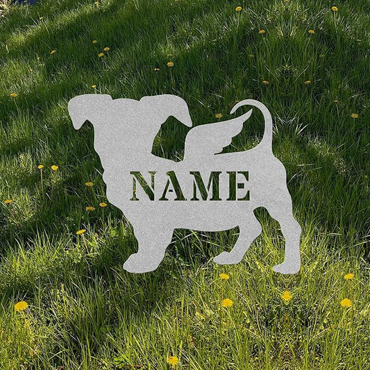 Chiweenie Angel Wings Statue Figurine For Garden Sign Memorial Ornament Metal Burial Bereavement Sympathy Gift Grave Marker for Yard Garden Porch Lawn Grassland Park Farm Flowerpot Decor.