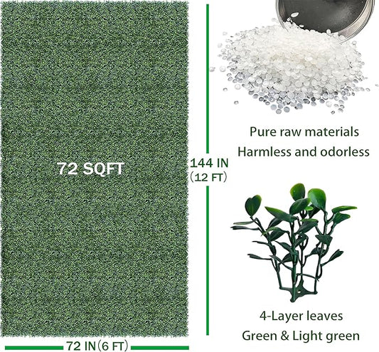 ODTORY Artificial Ivy Privacy Fence Wall Screen: 72 X144 in (72 sqft) UV-Anti Faux Boxwood Roll Panels Greenery Backdrop Ivy Vine Leaf Hedges Fence Panels for Indoor Outdoor Green Wall Decor
