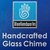 Blue Handworks Fall Leaves Glass & Driftwood Chime, Sandblasted Glass and Found Wood Handcrafted Wind Chime