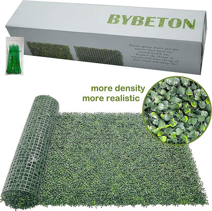 Bybeton 60"x120" (50 Sq Ft) Grass Wall Backdrop | Dense Artificial Greenery Wall Panels for Privacy & Decor | UV-Proof Faux Boxwood Hedge for Garden Fence, Balcony, Party & Indoor Plant Wall
