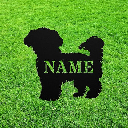 Havapoo Garden Statue Stake,Custom Havapoo Outdoor Yard Art Decor,Havanese Toy Poodle Personalized Memorial Remembrance Sculpture for Yard Garden Porch Lawn Grassland Park Farm Flowerpot Decor.