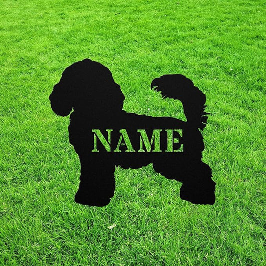 Black Toy Poodle Yard Statue Stake,Custom Toy Poodle Outdoor Garden Art Decor,Memorial Remembrance Sculpture Outdoor for Yard Garden Porch Lawn Grassland Park Farm Flowerpot Decor.