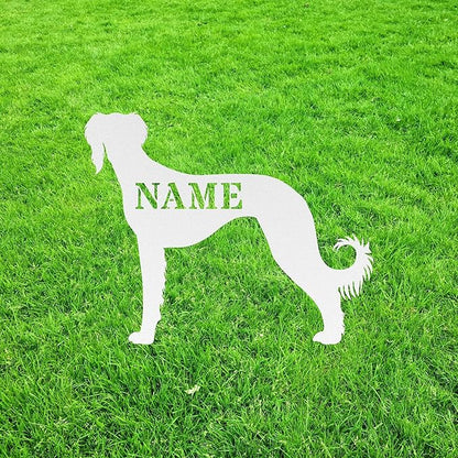 Personalized Saluki White Yard Statue Stake,Custom Saluki Outdoor Garden Art Decor,Memorial Remembrance Sculpture,Outdoor Statue for Yard Garden Porch Lawn Grassland Park Farm Flowerpot Decor.