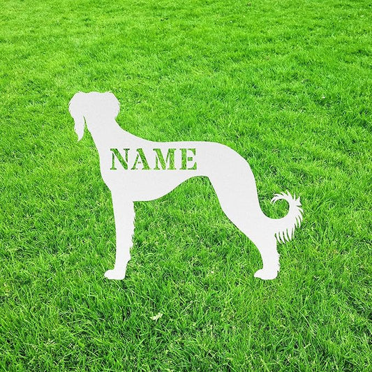 Personalized Saluki White Yard Statue Stake,Custom Saluki Outdoor Garden Art Decor,Memorial Remembrance Sculpture,Outdoor Statue for Yard Garden Porch Lawn Grassland Park Farm Flowerpot Decor.