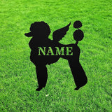 Poodle Angel Wings Statue Figurine For Garden Sign Memorial Ornament Metal Burial Bereavement Sympathy Gift Grave Marker for Yard Garden Porch Lawn Grassland Park Farm Flowerpot Decor.