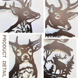 J-Fly Deer Metal Wall Art 9 Inch Deer Silhouette Wall Decor Rustic Forest Hunting Sign Woodland Valentine Decor for Fence Patio Porch Farmhouse Indoor for Living Room Bedroom Bathroom 3 Piece Set