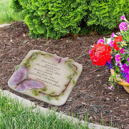 MyGift Memorial Garden Stone Sympathy Verse Hanging Wall Decor, Remembrance Stepping Stone
