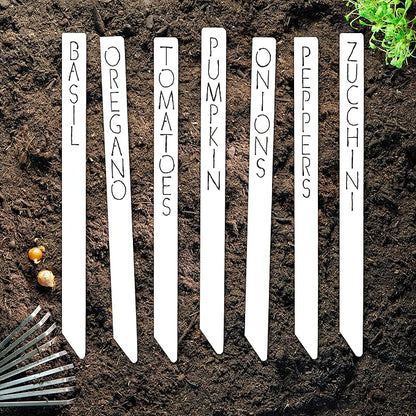 Customizable Metal Garden Markers - Personalized Plant Labels, Herb & Vegetable Stakes, Outdoor Garden Signs, 80+ Varieties for Easy Plant ID (4 pack - 12 inches long)