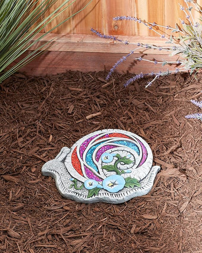 Accent Plus Bejeweled Snail Stepping Stone