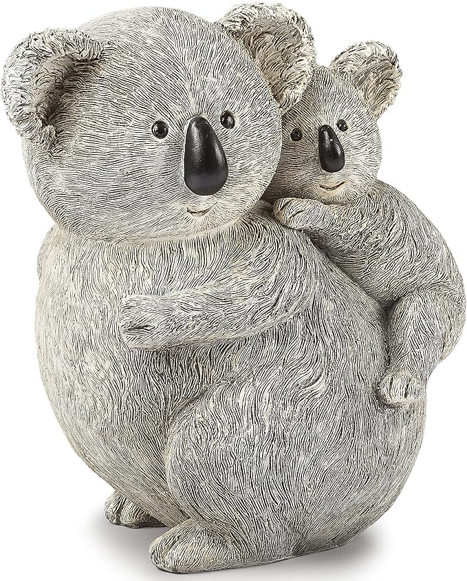 Roman Giftware Inc., Pudgy Pals Collection, Koala and Baby Statue, 8.5" H,Decorative, Garden Gift, Home Outdoor Decor