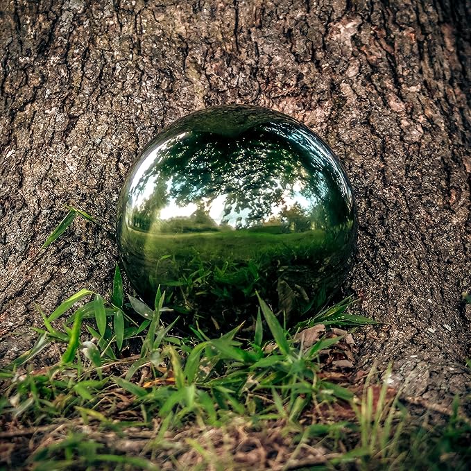 Trademark Innovations Gazing Mirror Ball - Stainless Steel (8", Green)