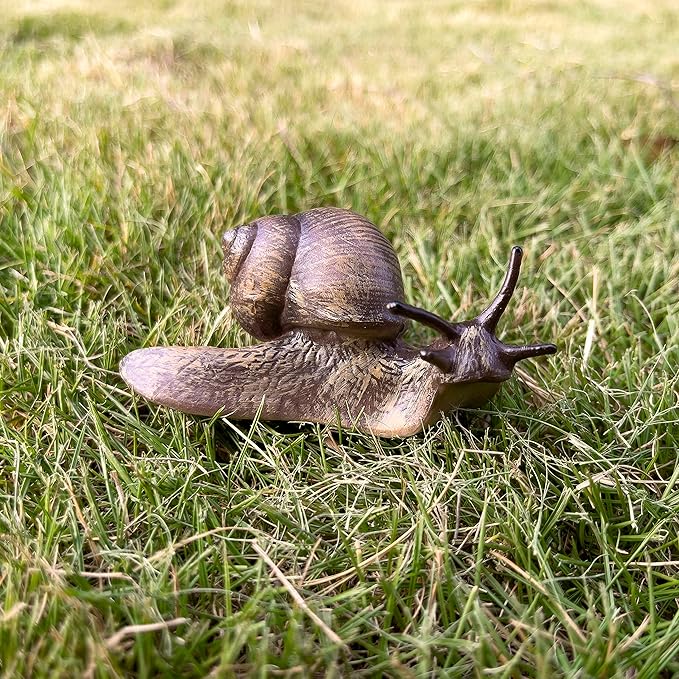 Snail Figurine Toy Mini Animal Figures for Fairy Garden, Mushrooms, Micro Landscape Decor (Dark Color)