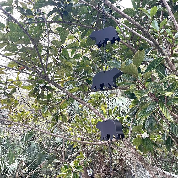 Black Bear Rain Chain - 75 inches Long with 8 3D Bear Designs, Weighted Bell for Wind Chime Sound, Durable and Weather-Resistant - Eco-Friendly Rainwater Collection or Downspout Replacement
