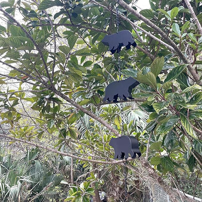 Black Bear Rain Chain - 75 inches Long with 8 3D Bear Designs, Weighted Bell for Wind Chime Sound, Durable and Weather-Resistant - Eco-Friendly Rainwater Collection or Downspout Replacement