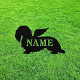 Long Haired Dachshund Angel Wings Statue Figurine For Memorial Ornament Metal Bereavement Sympathy Gift Grave Marker for Yard Garden Porch Lawn Grassland Park Farm Flowerpot Decor.