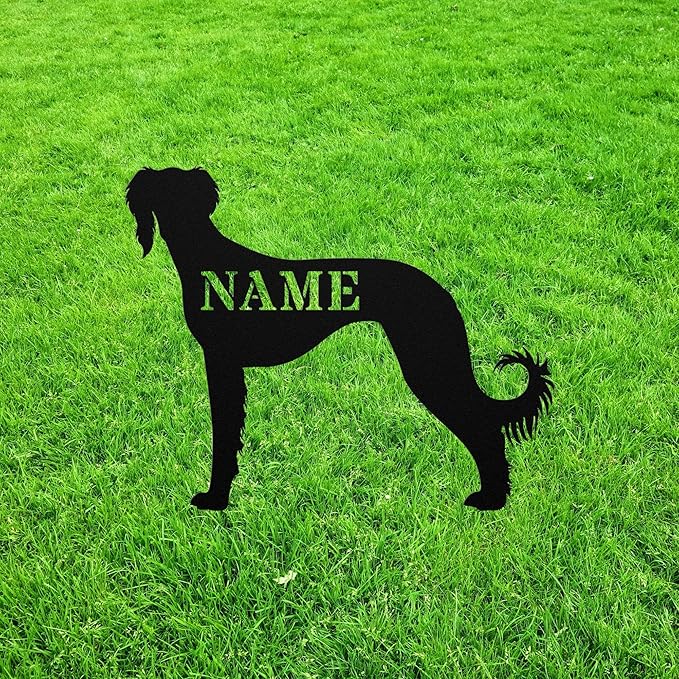 Personalized Saluki Yard Statue Stake,Custom Saluki Outdoor Garden Art Decor,Memorial Remembrance Sculpture,Outdoor Statue for Yard Garden Porch Lawn Grassland Park Farm Flowerpot Decor.