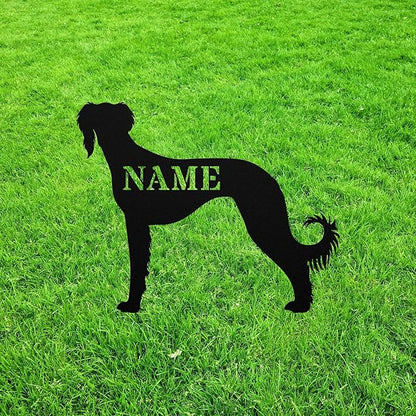 Personalized Saluki Yard Statue Stake,Custom Saluki Outdoor Garden Art Decor,Memorial Remembrance Sculpture,Outdoor Statue for Yard Garden Porch Lawn Grassland Park Farm Flowerpot Decor.