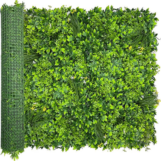 ODTORY Artificial Plant Wall Roll: 40X120 in (33.5 sqft) UV-Anti Ivy Privacy Fence Screen Faux Greenery Panels Backdrop Boxwood Ivy Vine Leaf Hedge Fence for Indoor Outdoor Green Decor
