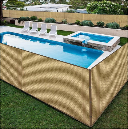 Boen - Backyard Privacy Screen Fence Covering 5' x 50' - Beige - Instant Outdoor Privacy Fence Screen for Any Metal, Chain Link, Wood Panels or Plastic Fencing - Shade & Block Wind Privacy Wall