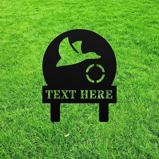 Personalized Duck Hunting Yard Statue Stake Hunter In Heaven Metal Outdoor Garden Decor Memorial Remembrance Sculpture Figurine for Yard Garden Porch Lawn Grassland Park Farm Flowerpot Decor.
