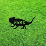 Custom Chameleon Yard Statue Stake,Custom Metal Outdoor Garden Art Decor,Memorial Remembrance Sculpture Figurine Figure Silhouette for Yard Garden Porch Lawn Grassland Park Farm Flowerpot Decor.