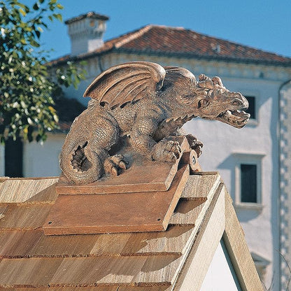Design Toscano NG30667 Apex, the Winged Dragon Sculptural Roof Cresting,Terra Cotta