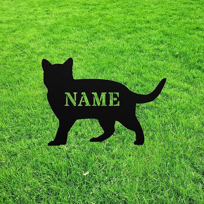 Personalized Bombay Cat Yard Statue Stake,Custom Metal Outdoor Garden Art Decor,Memorial Remembrance Sculpture for Yard Garden Porch Lawn Grassland Park Farm Flowerpot Decor.