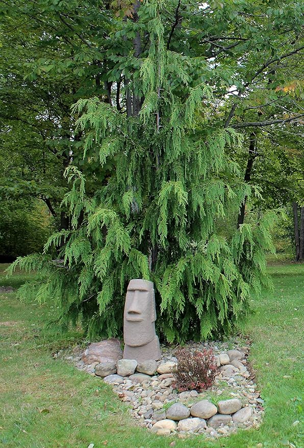 EMSCO Group Easter Island Head Statue – Natural Granite Appearance – Made of Resin – Lightweight – 28” Height