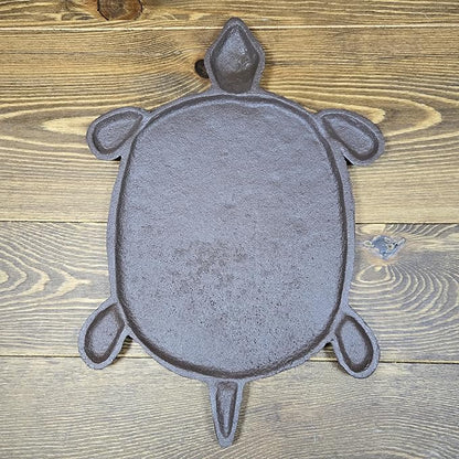 13" Cast Iron Turtle Stepping Stone – Heavy-Duty Rustic Brown Garden Paver, Decorative Outdoor Pathway Stone, Textured Design for Yard, Lawn, and Landscaping