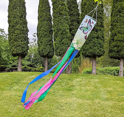 Madrona Brands Butterfly Windsock | Durable Outdoor Hanging Wind Decoration | Yard, Garden, Patio, Deck | 60 Inch