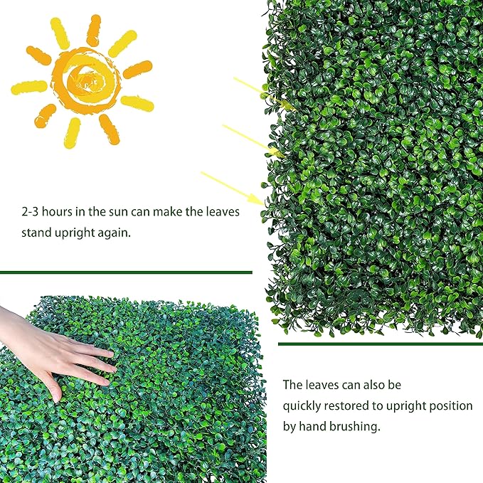 ODTORY Artificial Ivy Privacy Fence Wall Screen: 5FT X10FT (50 sqft) UV-Anti Faux Boxwood Roll Panels Greenery Backdrop Ivy Vine Leaf Hedges Fence Panels for Indoor Outdoor Green Decor