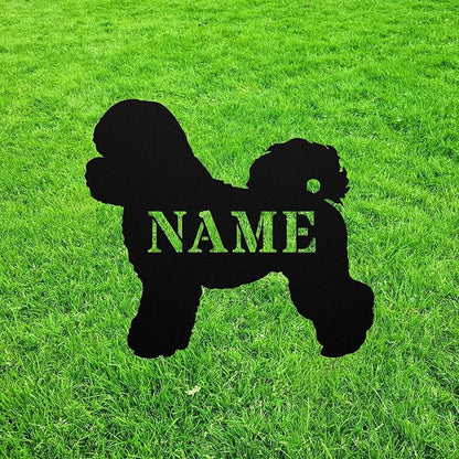 Poochon Garden Statue Stake,Poochon Outdoor Yard Art Decor,Poodle Bichon Frise Personalized Memorial Remembrance Sculpture for Yard Garden Porch Lawn Grassland Park Farm Flowerpot Decor.